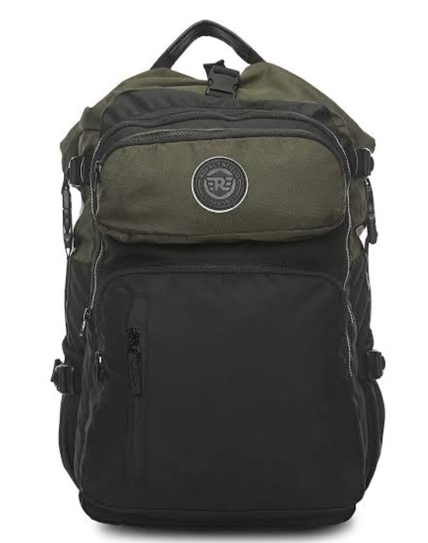 RE roll top backpack olive/black