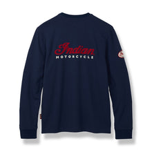 Load image into Gallery viewer, Script Logo Embroided Long Sleeve Tee, Navy
