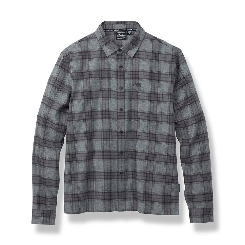 Single Pocket Plaid Shirt, Grey