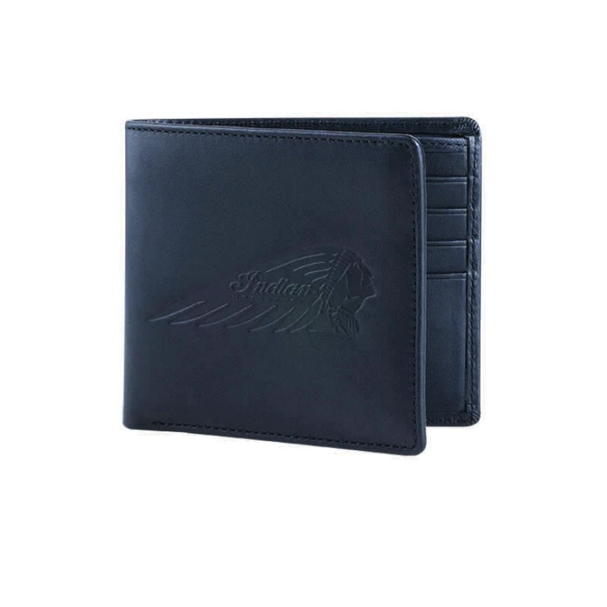 Bi-fold wallet, Black, Leather